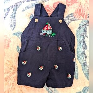 💥3/$24 Starting Out Navy Nautical Embroidered Shortalls
